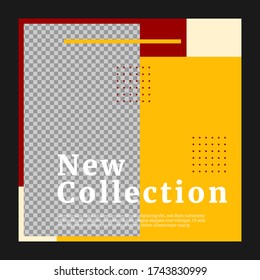 Fashion sale for social media feed template. Social media template vector illustration. Promotion banner template