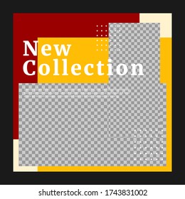 Fashion sale for social media feed template. Social media template vector illustration. Promotion banner template