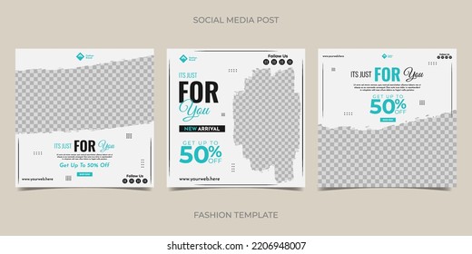 Fashion sale for social media feed template. Suitable for web internet ads, promotion brand, sale promotion, etc.