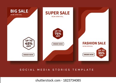 Fashion Sale Social Media Instagram Stories Post With Trendy Red Orange Color.