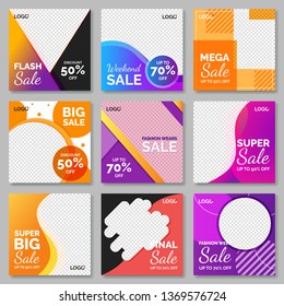 Fashion sale for social media post template. Vol.8