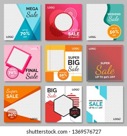 Fashion sale for social media post template. Vol.5