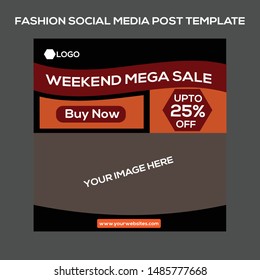 Fashion sale social media post design template 