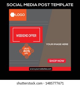 Fashion sale social media post design template 