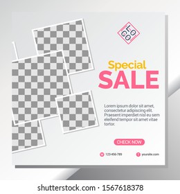 Fashion sale for social media post template. EPS 10