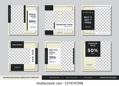 Fashion Sale social media post design template Premium Vector