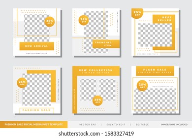 Fashion Sale social media post template Square Banner Vector