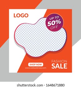 fashion sale social media post design template vector