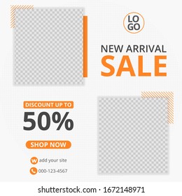 Fashion Sale Social Media Post Template, Web Banner for Ads