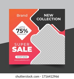 fashion sale social media post design template, Social Media Post fashion Promotion Premium Vector eps 10