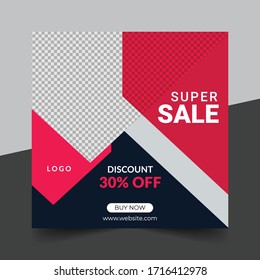 fashion sale social media post design template, Social Media Post fashion Promotion Premium Vector eps 10