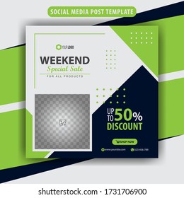 Fashion sale social media post design, editable post template banners design, vector illustration