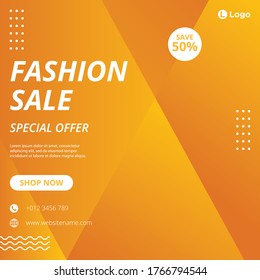 fashion sale social media post baner template