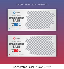 Fashion sale social media post design, editable post template banners design, vector illustration