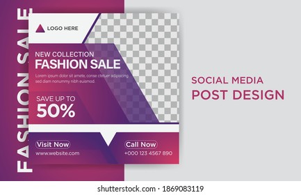 Fashion sale social media post template design Instagram facebook twitter post 