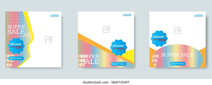 fashion sale social media post design template. web banner vector