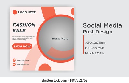 Fashion sale social media post banner design template 