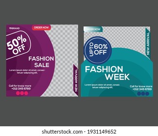 Fashion Sale Social Media Post Design Template Vector