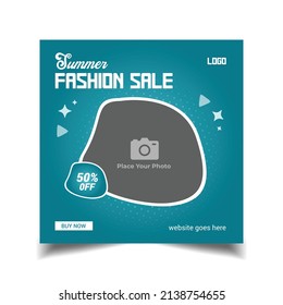 fashion sale social media post template, web banner template