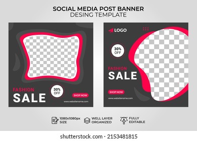 fashion sale social media post banner template, 