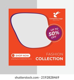 Fashion sale social media post design template