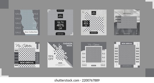 Fashion sale social media post design template Bundle Vector EPS 10