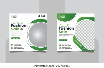 Fashion Sale Social Media Post Design, Online Clothing Business Web Banner Template.