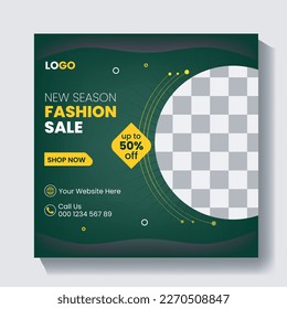 Fashion sale social media post and facebook post design template