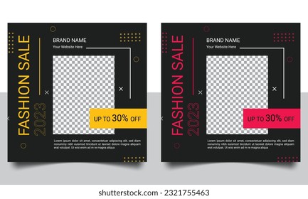 fashion sale social media post design template. fashion social media banner design.