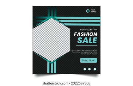 fashion sale social media post design template