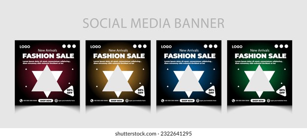 Fashion sale social media post template or sale poster template design.