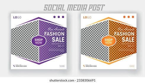 fashion sale social media post and web banner template