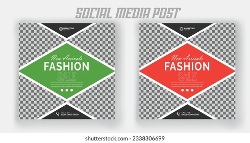 fashion sale social media post and web banner template