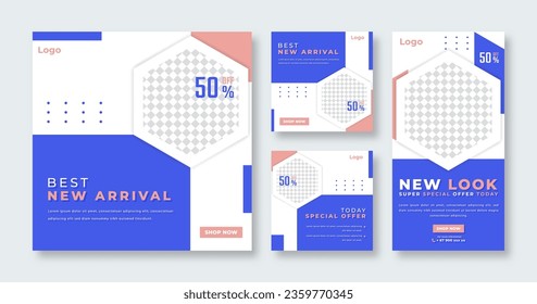 Fashion Sale Social Media Post for Online Marketing Promotion Banner, Story and Web Internet Ads Flyer