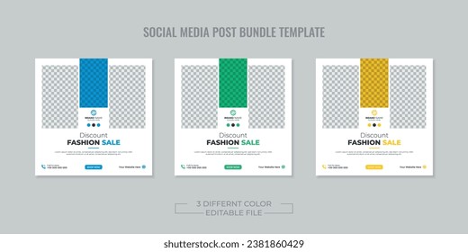 Fashion sale social media post template facebook post design