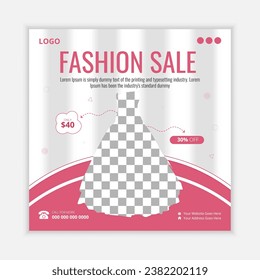 Fashion sale Social media post, t-shirt instagram post. Dress sale promotion Social media banner.