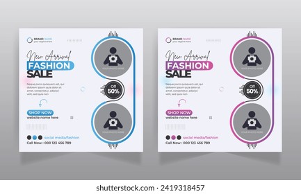 
Fashion sale social media post design and promotional web banner template