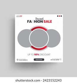 fashion sale social media post and web banner template