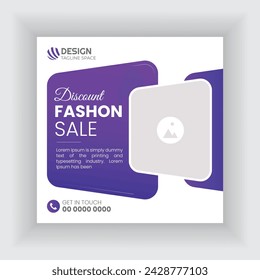 Fashion sale social media post design square flyer web banner template