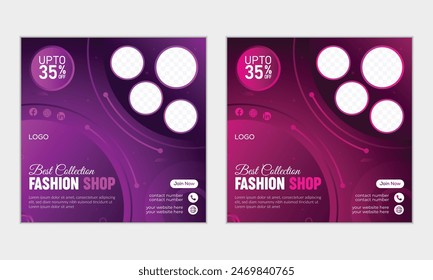 Fashion Sale Social Media Post Design, Editable Post Template Banners Design