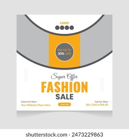 Fashion sale social media post design template design premium vector