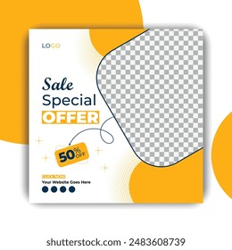 fashion sale social media post design template Vector