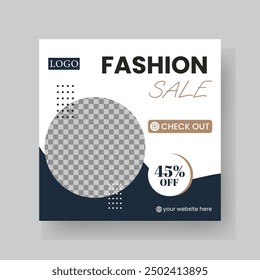 Fashion Sale Social Media Post Template. Fully Editable Instagram and Facebook Square Post Frame Puzzle Organic Sale Poster. Urban fashion social media post template.