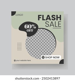 Fashion Sale Social Media Post Template. Fully Editable Instagram and Facebook Square Post Frame Puzzle Organic Sale Poster. Urban fashion social media post template.