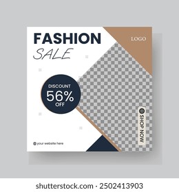 Fashion Sale Social Media Post Template. Fully Editable Instagram and Facebook Square Post Frame Puzzle Organic Sale Poster. Urban fashion social media post template.