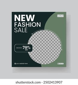 Fashion Sale Social Media Post Template. Fully Editable Instagram and Facebook Square Post Frame Puzzle Organic Sale Poster. Urban fashion social media post template.