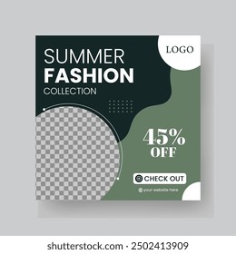 Fashion Sale Social Media Post Template. Fully Editable Instagram and Facebook Square Post Frame Puzzle Organic Sale Poster. Urban fashion social media post template.