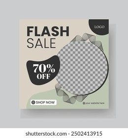 Fashion Sale Social Media Post Template. Fully Editable Instagram and Facebook Square Post Frame Puzzle Organic Sale Poster. Urban fashion social media post template.