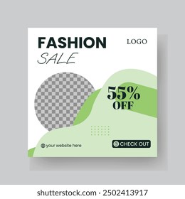 Fashion Sale Social Media Post Template. Fully Editable Instagram and Facebook Square Post Frame Puzzle Organic Sale Poster. Urban fashion social media post template.