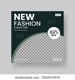 Fashion Sale Social Media Post Template. Fully Editable Instagram and Facebook Square Post Frame Puzzle Organic Sale Poster. Urban fashion social media post template.